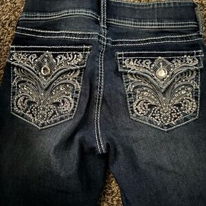 Women's size 6 Apt 9 denim jeans cropped capri pants jeweled bling